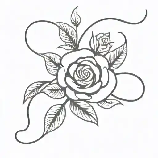 Intertwined Honeysuckle And Rose