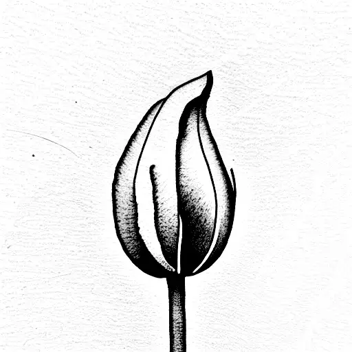 Tulip With The Word Metonoia In The Stem