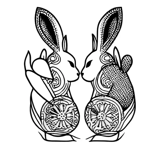 Chinese Inspired Twin Rabbit