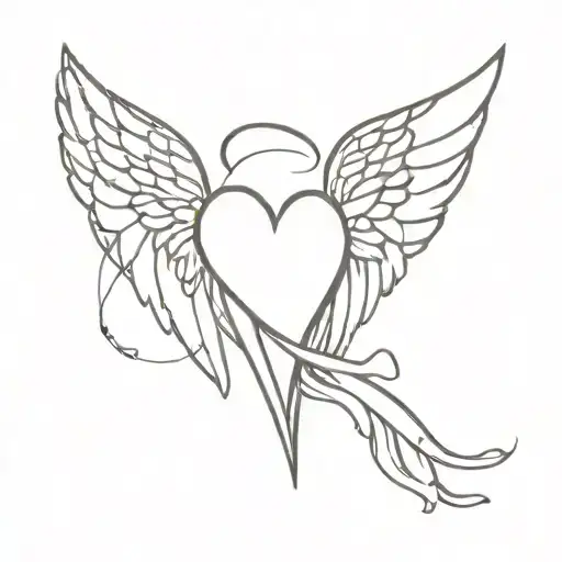 Anatomy Heart And With Angel Wings