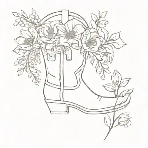 Cowboy Boot Filled With March Birth Flower Bouquet