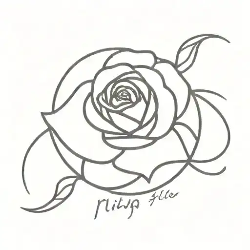 A Minimalist Tattoo Of A Delicate Rose Intertwined With The Name 'Niya' On Your Arm