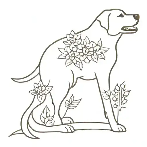 Dog With Flowers