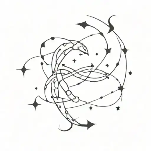 Galaxy Filled With Constellations Of Scorpio And Pisces Intertwined