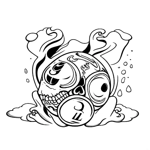 Skull Biting Pool 8 Ball