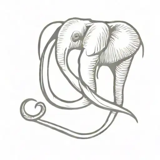 An Infinity Symbol Made Of Elephant Tusks One Half