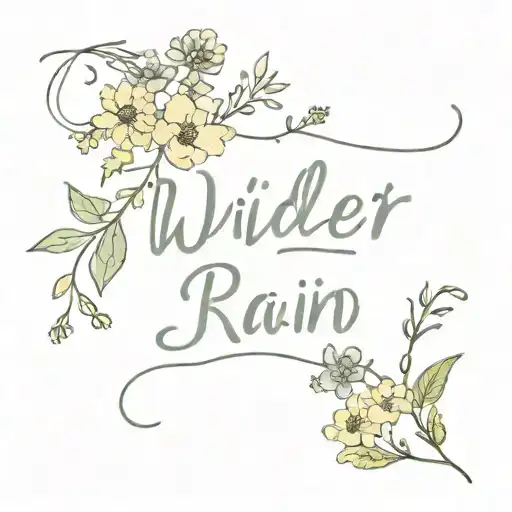 Cursive Script Spelling Wilder Rain Tutning Into Wild Flowers