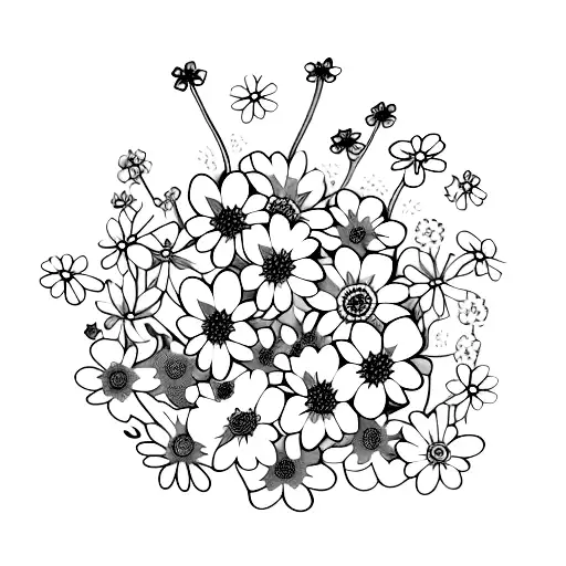 A Cluster Of Forget-me-not Flowers Growing Out Of An Open Book