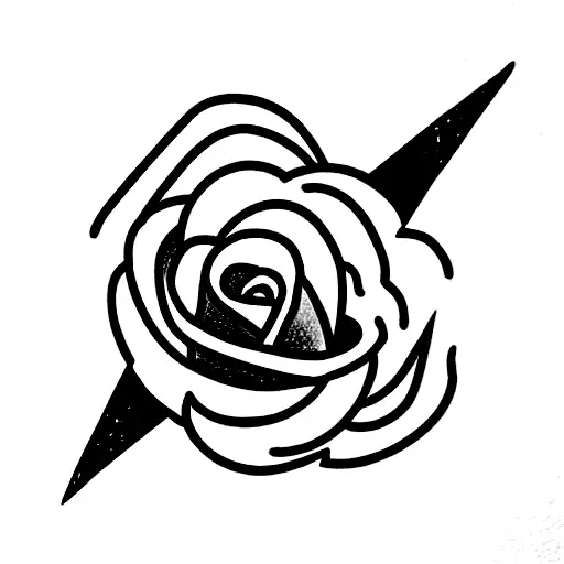 Lightning Bolt With Rose
