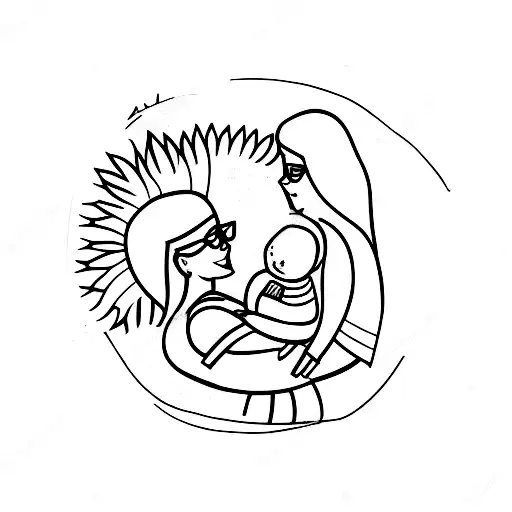 Mother Holding Her Son