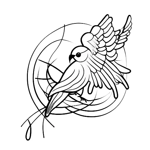 Bird Outline On A Wire