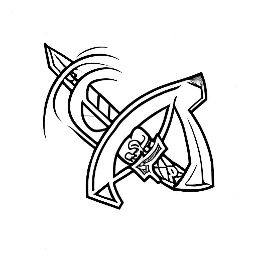 Frying Pan And An Elven Arrow As An Emblem