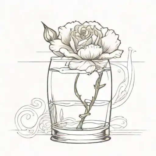 Carnation In A Glass Of Water