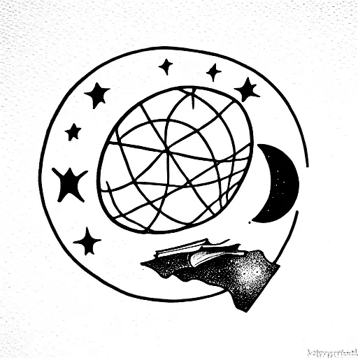 Galaxy With Moon And Books And Harry Potter