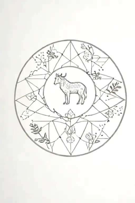 A Mandala Design Incorporating Elements Of Nature And Animals