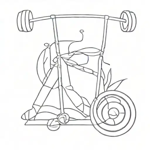 Abstract Representation Of Calmness Through Lavender And Sports Equipment