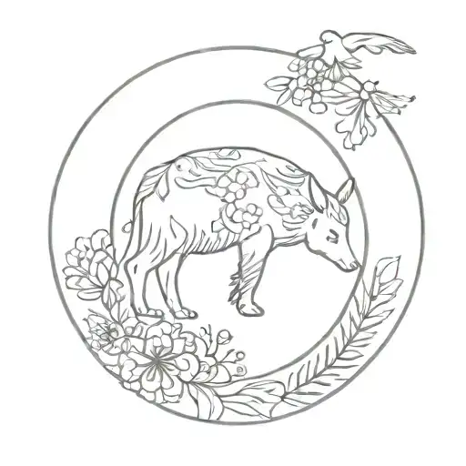 A Mandala Design Incorporating Elements Of Nature And Animals