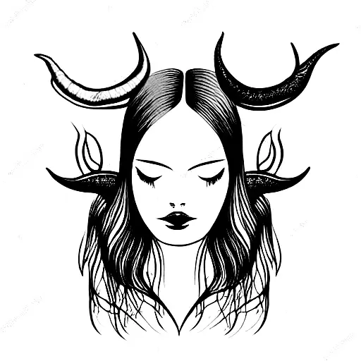 Ethereal Creature With Bird Body And Horns