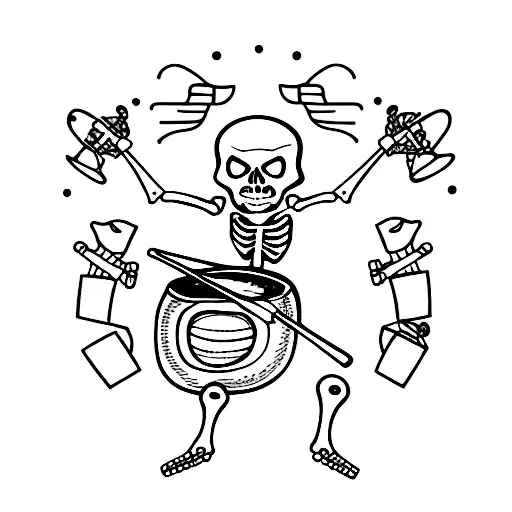 Skeleton Playing The Drums