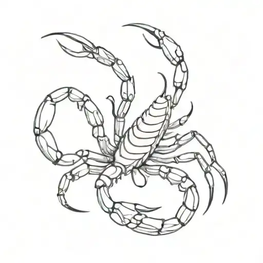 A Minimalist Tattoo Design Of A Scorpion Inspired By Streetwear Brand Logos