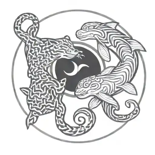 Ying Tiger And Yang Dolphin