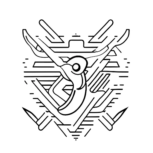 A Minimalist Tattoo Of A Snake In A Drawn Style