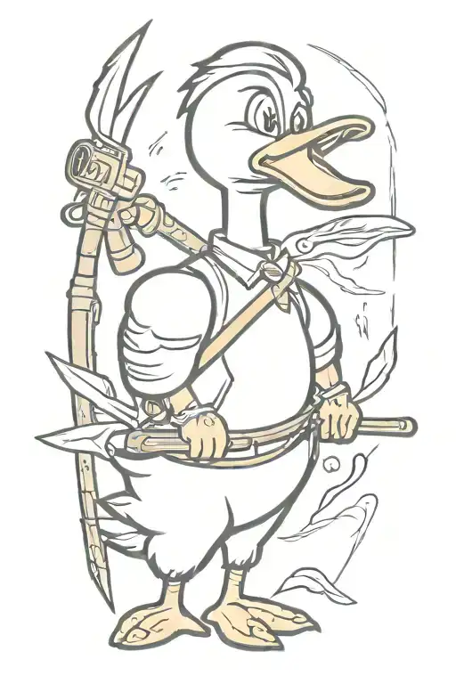 Cartoon Duck With Weapons