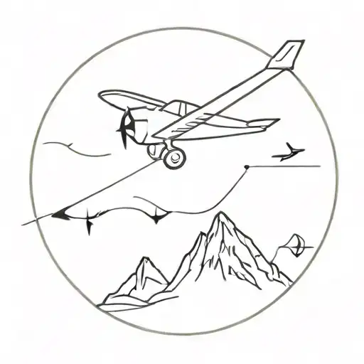 Aeroplane Flying And Arrow