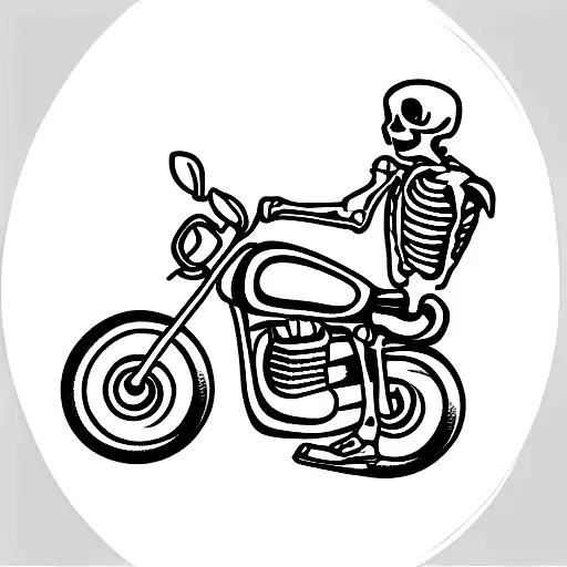 Skeleton Riding A Motorbike