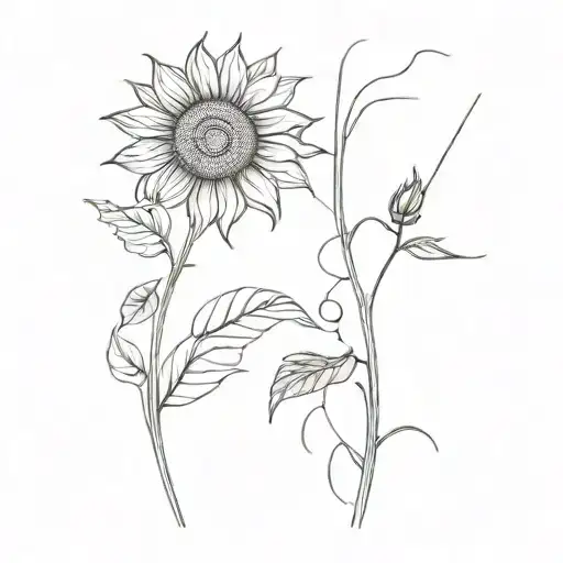 Neuron Pathways Leading To A Vibrant Sunflower
