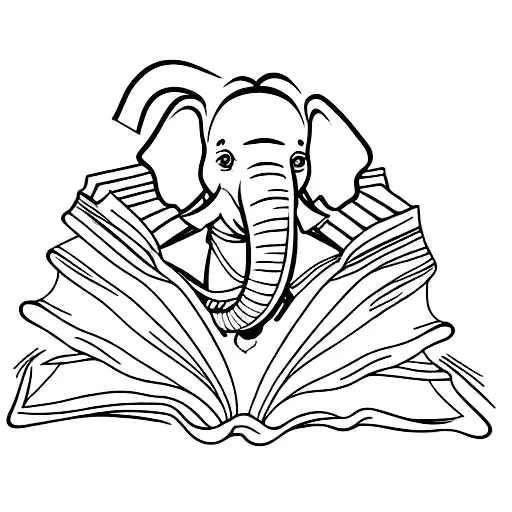 Elephant Reading A Book