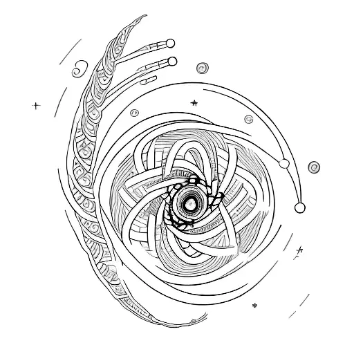 A Medical Caduceus Intertwined With A Spiral Galaxy