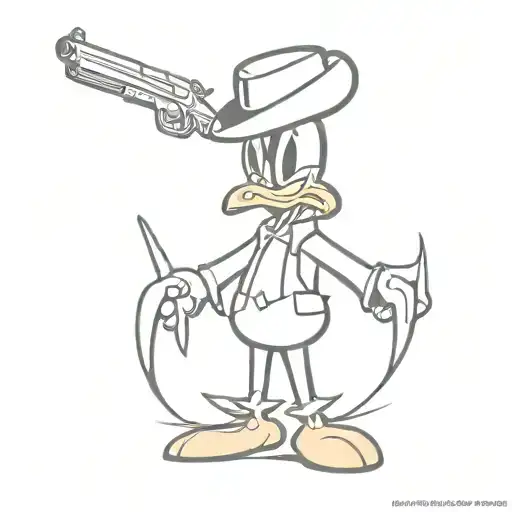 Daffy Duck With A Gun Money