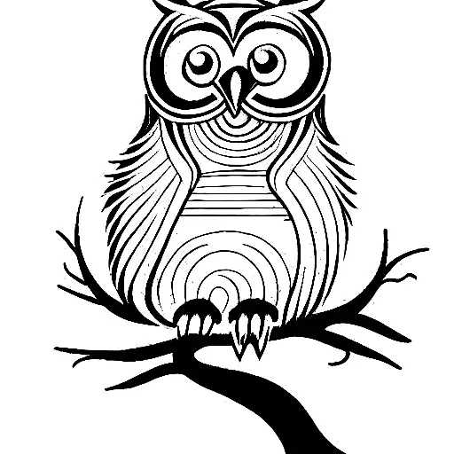 Owl With A Guitar On His Back