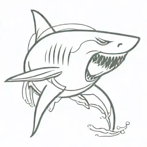 Cool Shark Emerging From Water