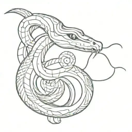 Incorporate Intricate Engine Parts Into A Minimalist Snake Design