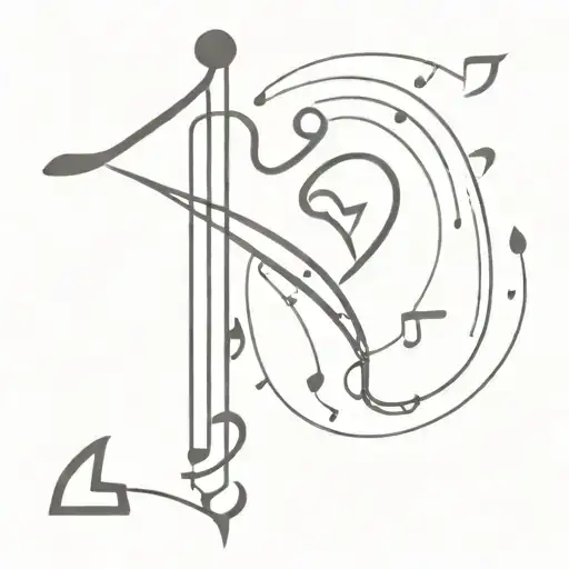 An Arrow Piercing A Heart Made Of Musical Notes Pouring