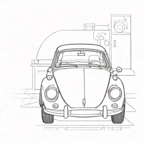 Incorporate A Minimalist Outline Of A Car Silhouette With A Hidden Mechanic Tool