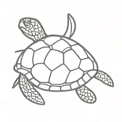 Red Sea Turtle Swimming