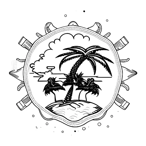 Palm Tree Embedded In A Seal