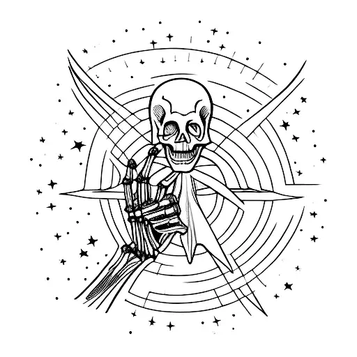 Galaxy With A Skeletal Hand Reaching Out