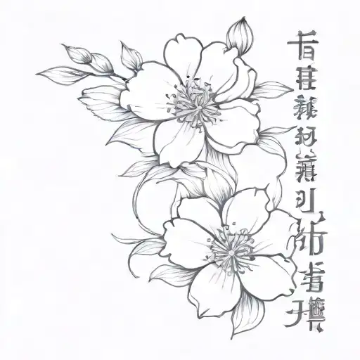 Lavendar And Peonie Flowers Intertwined With Quote