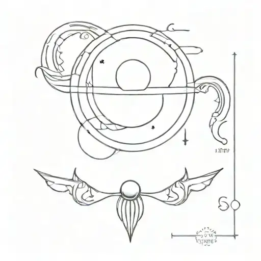 Sternum Tattoo Featuring The Moon Phases Intertwined With A Sun Design And Wave