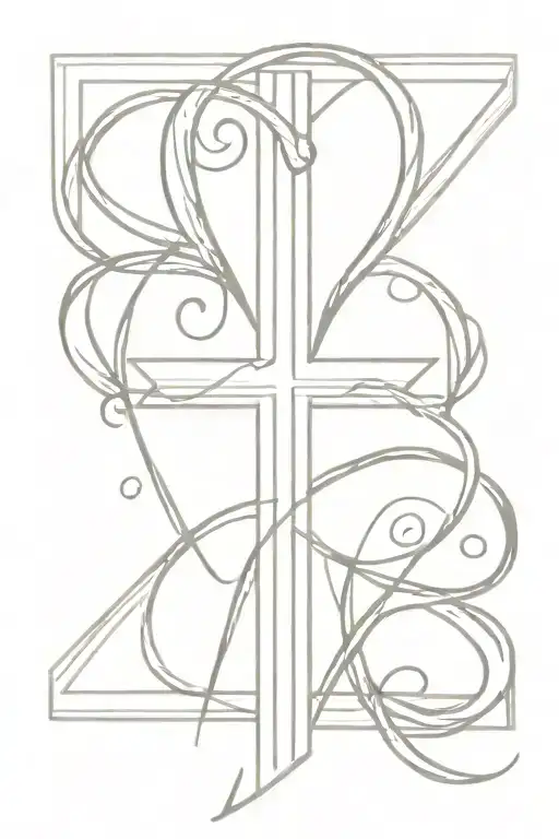 Cross With Word Hope In Cursive Writing In The Middle Of The Cross