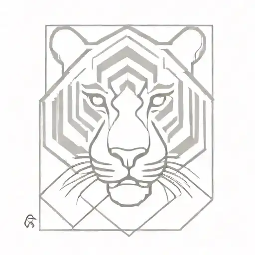 A Geometric Tiger Design Incorporating Elements Of The Client's Favorite Animal
