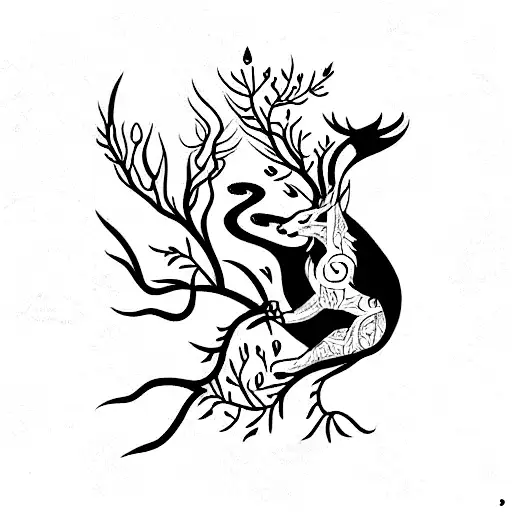 Norse Mythical Woodland Creatures Full Sleeve