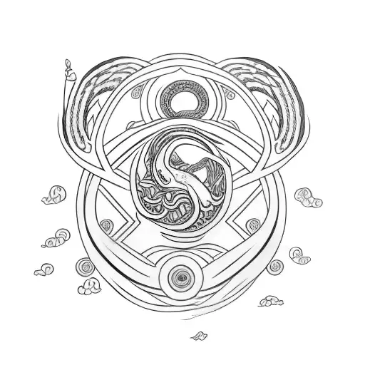 Ouroboros In Blue And Black