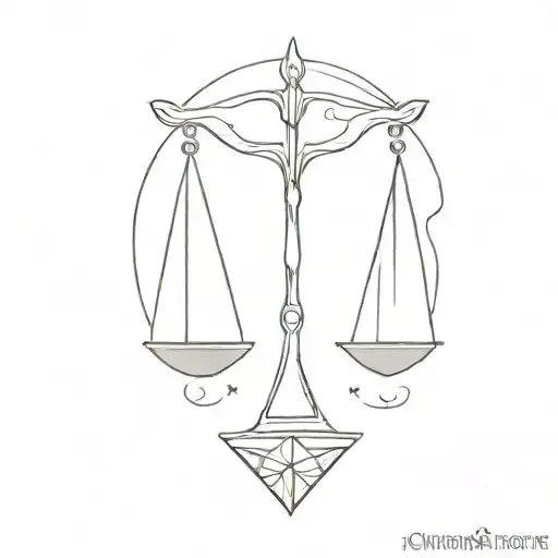 A Minimalist Tattoo Design Of A Galaxy And Justice Scale