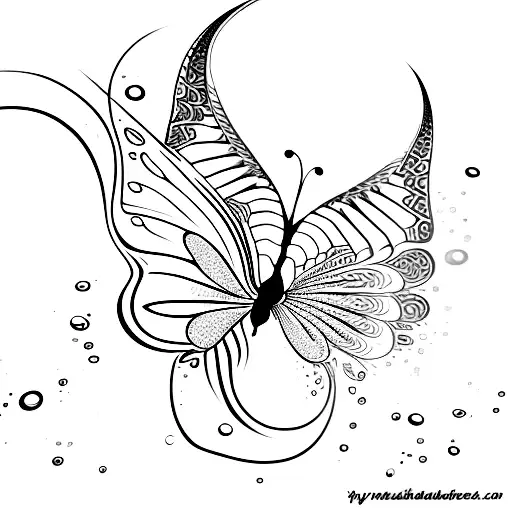 Abstract Butterfly With Flowing Liquid Patterns