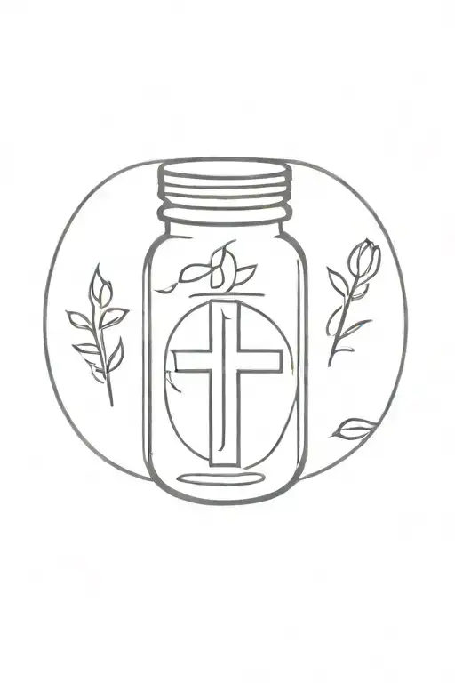 Jar With Christian Symbol In It